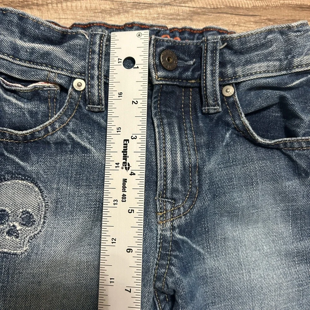 Baby Gap Kids Jeans 4 Years Blue Skull Embroidered Medium Wash Denim Streetwear
